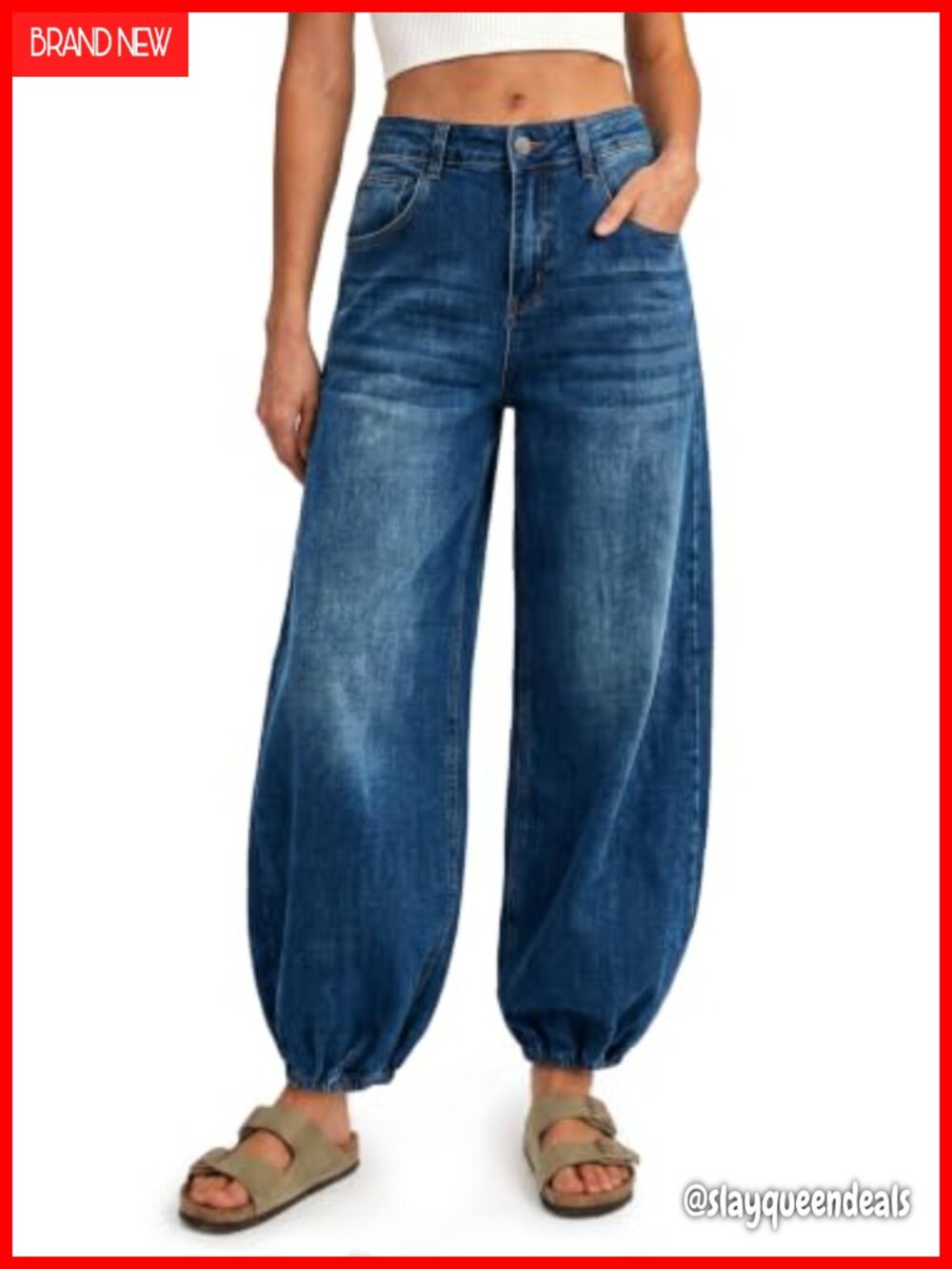 High Waisted Barrel Jeans Wide Leg Baggy Denim Pants